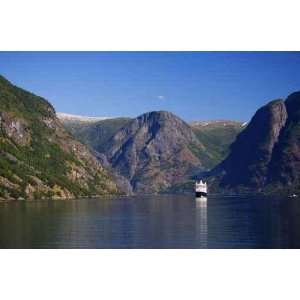  Cruise Ship on Fjord in Norway   Peel and Stick Wall Decal 