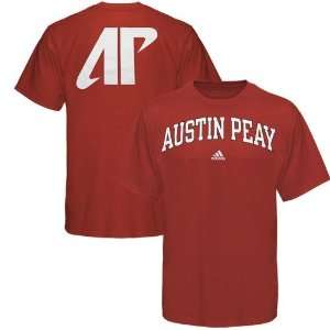 adidas Austin Peay State Governors Red Relentless T shirt 