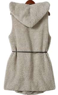   Hollywood Oversized Thick Faux Fur Sheepskin Hooded Vintage Vest