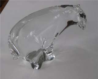 Heavy Art Glass Crystal Polar Bear Figurine Paperweight  