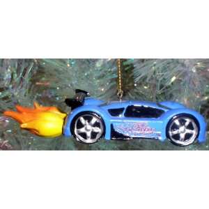  Hot Wheels Blue Car Flame Shooting Christmas Ornament 