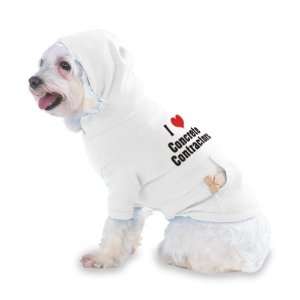  I Love/Heart Concrete Contractors Hooded T Shirt for Dog 