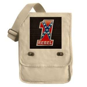    Messenger Field Bag Khaki 1 Confederate Rebel Flag 