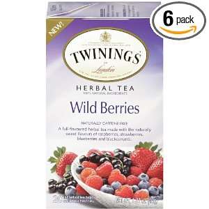 TWININGS Herbal Tea, Wild Berries, 20 Count (Pack of 6)  