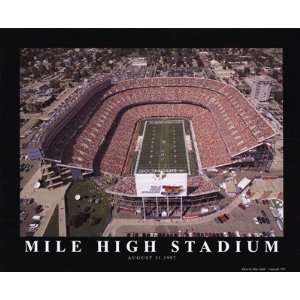  Mile High Stadium Denver Poster Print
