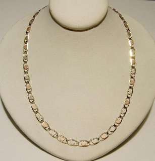 New 14k Solid Gold Tri Color Hearts 18 Chain Free Ship  