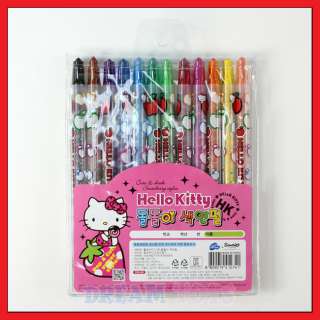 Sanrio Hello Kitty 12 Twist Color Pencil Set   Crayons  