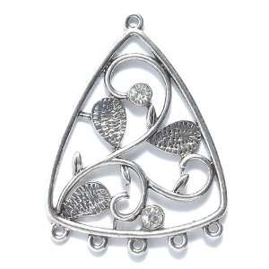 Shipwreck Beads Zinc Alloy Pendant Triangle Vines with Rhinestones and 