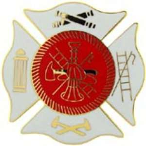  Fire Department Logo Pin White 1 1/2 Arts, Crafts 