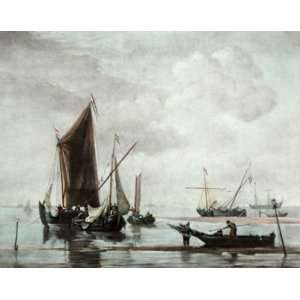  Boats At Low Water Etching Van de Velde Younger, William 
