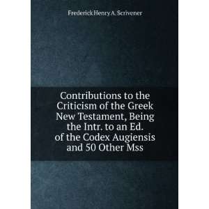  Contributions to the Criticism of the Greek New Testament 