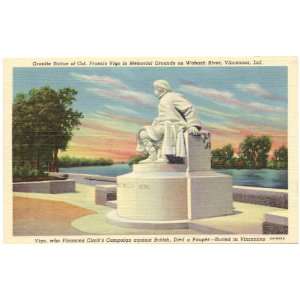   Vintage Postcard Statue of Colonel Francis Vigo   Vincennes Indiana