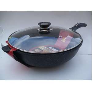   Cast Aluminium Wok with Lid, 32 cm (12.5 inches)