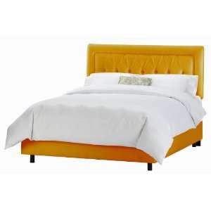  Queen Skyline Shantung Aztec Tufted Upholstered Bed 