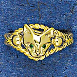   2MM Cat Face Ring with Rope Shank 