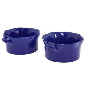  BIA Cordon Bleu 16 oz. Wavy Round Souffl   Set of 2   Blue 