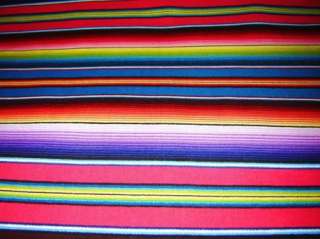 Fabric Elizabeth MEXICAN SERAPE Blanket stripe Fiesta 1 blue colorway 