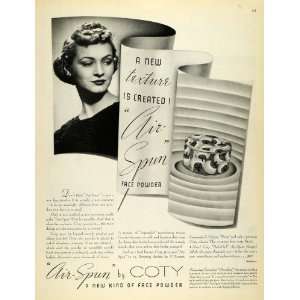  1937 Ad Air Spun Face Powder Coty Cosmetics Pricing 