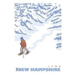  Stylized Snowshoer, Lyme, New Hampshire Giclee Poster 