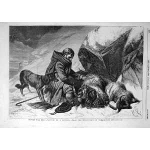  1856 Severe Weather Ansdell Dog Sheep Shepherd Print