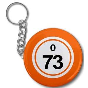 Creative Clam Bingo Ball O73 Seventy three Orange 2.25 Inch Button 
