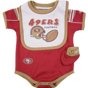  San Francisco 49ers Infant Creeper, Bib and Bootie Set 