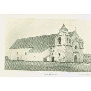    1895 Print Carmel Mission near Monterey California 