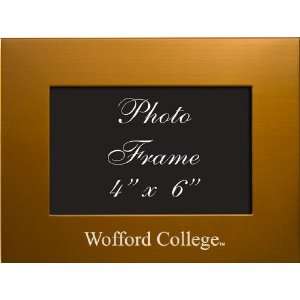  Wofford College   4x6 Brushed Metal Picture Frame   Gold 