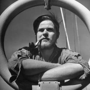  Member of Crew of the Lightship Nantucket Smoking a Pipe 