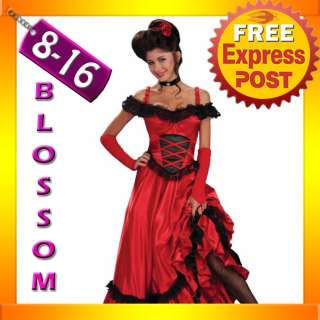   MOULIN ROUGE BURLESQUE Western Saloon Girl Fancy Dress Costume  