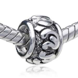  Pandora Style Bead Round Shaped Letter M European Charm 
