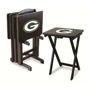  Green Bay Packers Imperial TV Trays Set of 4 with Storage 