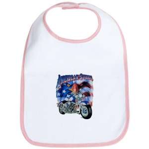 Baby Bib Petal Pink American Steel Eagle US Flag and 