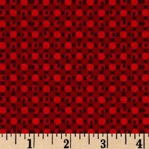  45 Wide Sunset Dots Red Fabric By The Yard Arts, Crafts 
