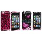 Pink Leopard+Purple Black Heart Case Cov