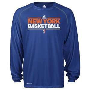 New York Knicks Blue adidas 2011 2012 On Court Practice ClimaLite Long 