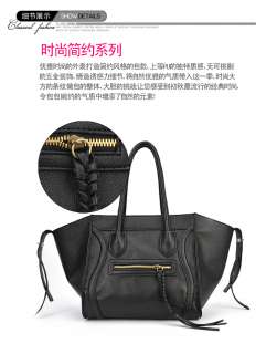Gossip Girl PU Leather Luggage Tote Smile Bag Black Bat Hobo Handbag 