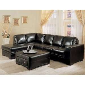  Roma Dark Chocolate Color Leather Sectional Sofa Coaster Sectionals