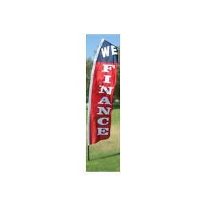  We Finance (Blue/Red) Feather Banner Flag (11.5 x 2.5 Feet 