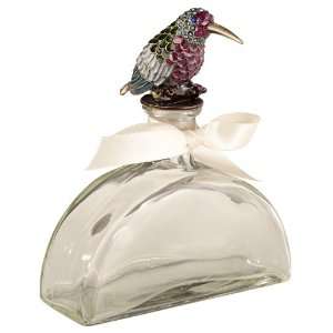    Painted Hummingbird Decorative Glass Bottle