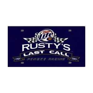  Rusty Wallace Blue Last Call Laser Cut License Plate 