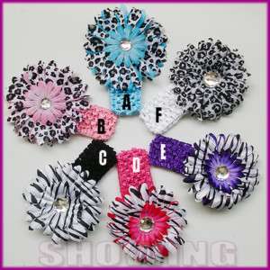 Pick Baby Hairband Crochet Headband & Flower Clip  