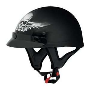 AFX FX 70 Beanie Helmet , Color Black, Size XS, Style Skull 0103 