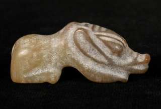 NEOLITHIC CHINESE JADE CROUCHING LONG SNOUTED BEAST CHICOCHAI  