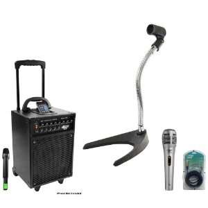 Speaker, Mic, Cable and Stand Package   PWMA930I 600 Watt VHF Wireless 