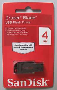 SanDisk Cruzer Blade 4 GB USB Flash Drive (New)  
