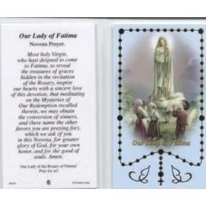  Our Lady of Fatima Laminated Holy Card with Gold Stamped 