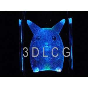  Pokemon Pikachu 3D Laser Etched Crystal 