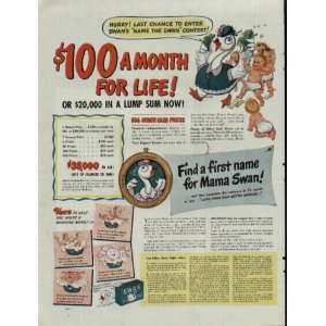 100 A Month For LIFE or $20,000 In A Lump Sum Now  1944 Swan 