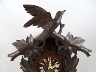   Coehler 3 Weight German Black Forest Cuckoo Clock Bird & Leaf  